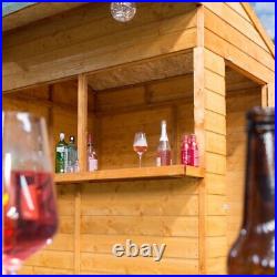 Rowlinson Wooden Garden Bar Summer Party Outside Home Bar Storage Shed