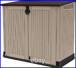 Store-It Out Midi Outdoor Garden Storage Shed, Beige and Brown, 130 X 74 X 110 Cm