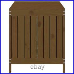 VidaXL Garden Storage Box Honey Brown 121x55x64 cm Solid Wood Pine UK BDY