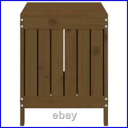 VidaXL Garden Storage Box Honey Brown 76x42.5x54 cm Solid Wood Pine UK BDY