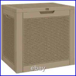 VidaXL Garden Storage Box Light Brown 55.5x43x53 cm Polypropylene UK NEW