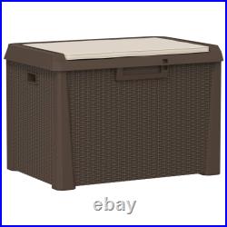 VidaXL Garden Storage Box with Seat Cushion Brown 125 L PP