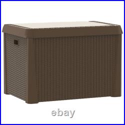 VidaXL Garden Storage Box with Seat Cushion Brown 125 L PP
