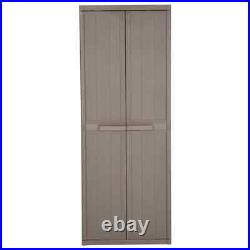VidaXL Garden Storage Cabinet Brown 65x45x172 cm PP Wood Look UK NEW