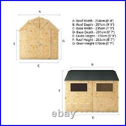 Waltons 10x8 Wooden Garden Shed Workshop Shiplap T&G Double Door Window 10ft 8ft