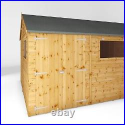 Waltons 15x10 Wooden Garden Shed Workshop Shiplap Reverse Apex Storage 15ft 10ft