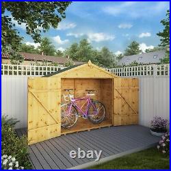 Waltons 3x7 Wooden Garden Shed Shiplap Apex Double Door Bike Storage 3ft 7ft