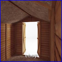 Waltons 8x6 Wooden Garden Shed Overlap Apex Double Door No Window Storage 8ft6ft