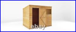 Waltons Garden Shed Overlap Pent Wooden Single Door Storage Shed 8 x 6 8ft x 6ft