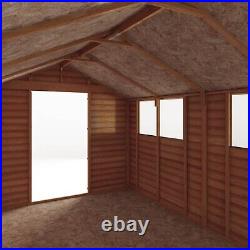 Waltons Garden Workshop Shed Overlap Apex Wooden Storage Windows 12 x 8 12ft 8ft