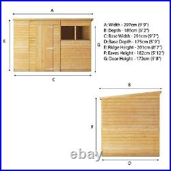 Waltons Refurbished Overlap Shed Pent Garden Wooden Storage Shed 10 x 6 10ft 6ft
