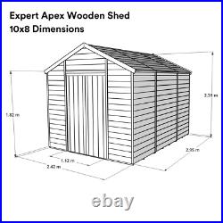 Wooden Garden Shed 10x8 16x8 Outdoor Storage Windows Windowless T&G Expert
