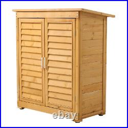 Wooden Garden Shed Outdoor Store Cupboard Tool Storage Cabinet with Double Doors