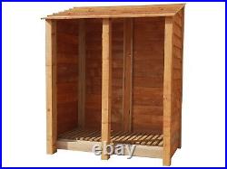 Wooden Log Store 6FT Double Bay, Fire Wood Storage Shed Hand Made