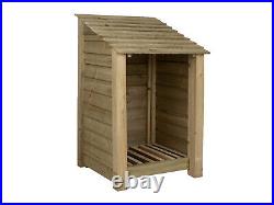 Wooden Outdoor Log Store 4Ft Garden Fire Wood Storage HandMade