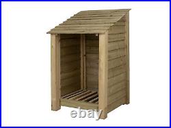 Wooden Outdoor Log Store 4Ft Garden Fire Wood Storage HandMade