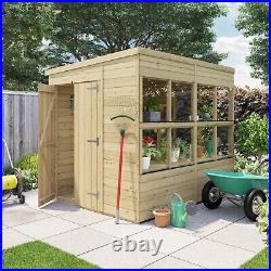 Wooden Potting Shed Pent Greenhouse Shelving Outdoor 8x6-16x6 Garden Plant Store