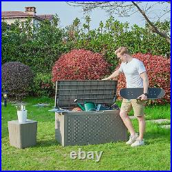 YITAHOME Garden Storage Box Waterproof Heavy Duty 380L Resin Outdoor Bench